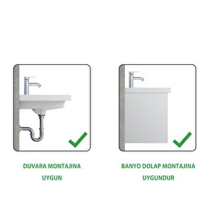Turkuaz Frame Lavabo 80x45 Cm. Beyaz