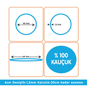 Paket Lastiği Karışık Renk 1000adet %100 Kauçuk Okul-Kırtasiye-Paketleme-Ambalaj Çok Renkli