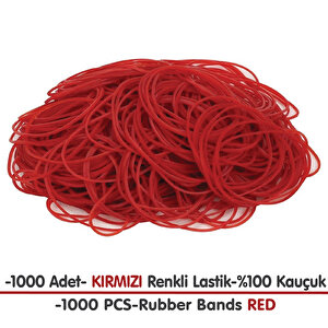 Paket Lastiği Kırmızı 1000adet %100 Kauçuk Okul-Kırtasiye-Paketleme-Ambalaj Kırmızı