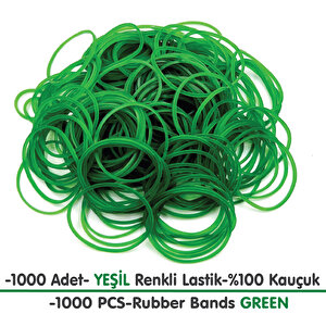 Paket Lastiği Yeşil 1000adet %100 Kauçuk Okul-Kırtasiye-Paketleme-Ambalaj Yeşil