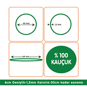 Paket Lastiği Yeşil 1000adet %100 Kauçuk Okul-Kırtasiye-Paketleme-Ambalaj Yeşil