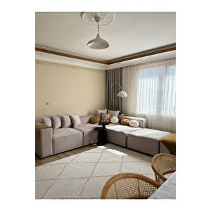 Angelo 4 Modül + 2 Puf Köşe Koltuk Takımı Bayb Face Kadife
