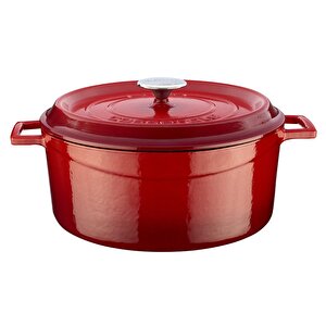 Döküm Yuvarlak Tencere Çap(ø)28cm. Trendy - Kırmızı