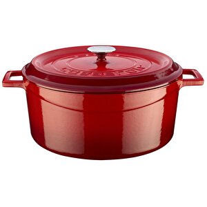 Döküm Yuvarlak Tencere Çap(ø) 32cm. Trendy - Kırmızı