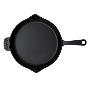 Döküm Yuvarlak Kızartma Tavası Çap(ø)30cm. Döküm Demir Yekpare Saplı.