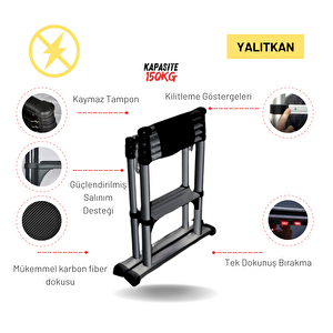 2.1m Kevlar Yalıtkan/yüksek Gerilime Dayanıklı Çok Fonksiyonlu Merdiven 20ackv - Telescopics 105eks