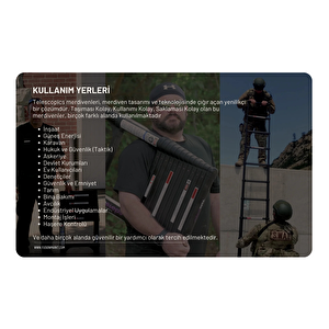 2.1m Kevlar Yalıtkan/yüksek Gerilime Dayanıklı Çok Fonksiyonlu Merdiven 20ackv - Telescopics 105eks