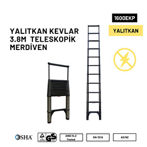 3.8m Kevlar Yalıtkan/yüksek Gerilime Dayanıklı Uzatma Teleskopik Merdiven Ac25kv- Telescopics 1600ekp