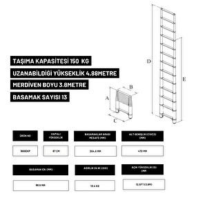 3.8m Kevlar Yalıtkan/yüksek Gerilime Dayanıklı Uzatma Teleskopik Merdiven Ac25kv- Telescopics 1600ekp