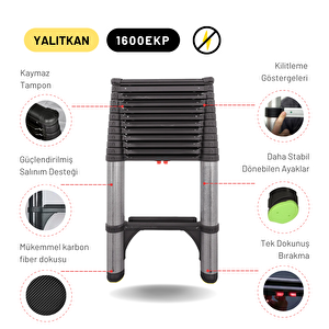 3.8m Kevlar Yalıtkan/yüksek Gerilime Dayanıklı Uzatma Teleskopik Merdiven Ac25kv- Telescopics 1600ekp