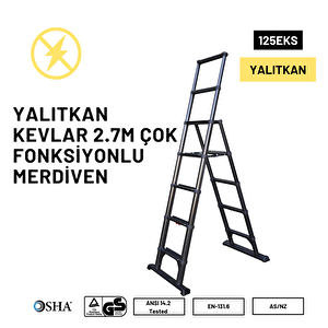 2.7m Kevlar Yalıtkan/yüksek Gerilime Dayanıklı Çok Fonksiyonlu Merdiven 20ackv- Telescopics 125eks
