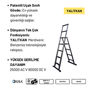 2.7m Kevlar Yalıtkan/yüksek Gerilime Dayanıklı Çok Fonksiyonlu Merdiven 20ackv- Telescopics 125eks