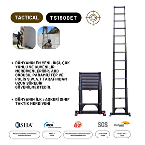 3.8m Taktik Amaçlı Tam Otomatik Teleskopik Merdiven -yer Tutamakli Telescopics Ts1600et