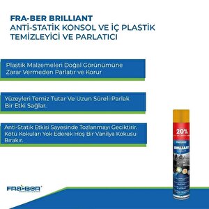 Fraber Brilliant Antistatik Konsol Ve İç Plastik Temizleyici Parlatıcı Vanilya Kokulu - 750 Ml