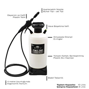 Tint Tec 10 Ppf Folyo Cam Filmi Uygulamaları İçin Basınçlı Pompa 10 Litre - Siyah/beyaz