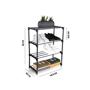 Teno Çok Amaçlı Raf - 4 Katlı Metal Ayakkabılık - Organizer - Kitaplık - Çiçeklik