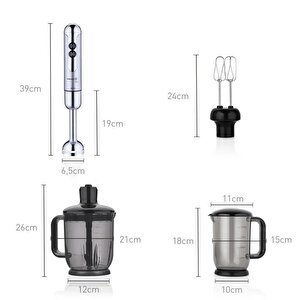 A447-16 Mi̇a Mega Deluxe Blender Set İnox/krom