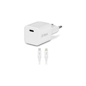 Smartcharger 20w Pd Seyahat Hızlı Şarj Aleti + Usb-c - Lightning 150 Cm Kablo Beyaz