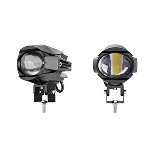 Offroad Sis Lambası 7x8.7x8.3cm Sarı Beyaz 18w+18w 12-60v Set  /  Lass387