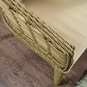 Albatros Rattan Puflu Bahçe Balkon Takımı 3+1+1+ Camlı Masa Cappuccino