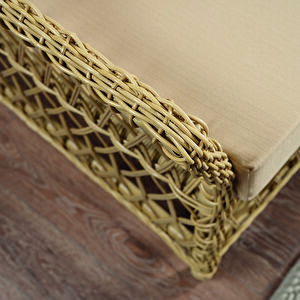 Icon Rattan Bahçe Balkon Oturma Takımı 2+1+1+camlı Masa Cappuccino