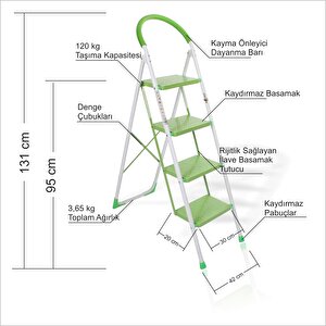 4 Basamaklı Merdiven 150 Cm