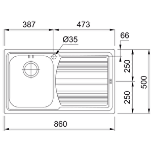 FRANKE LOGİCA LİNE LLX 611-86  SAĞ PARLAK EVİ̇YE