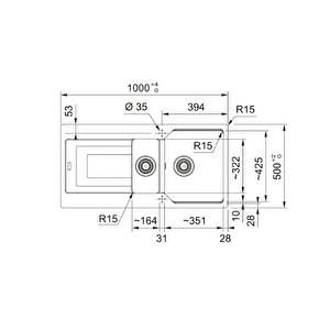 Urban Ubg 651-100 1,5 Gözlü Grani̇t Evi̇ye Slate Grey