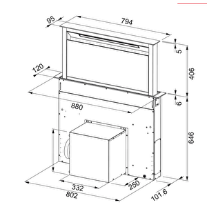 B.glass Downdraft Davlumbaz 110.0365.588