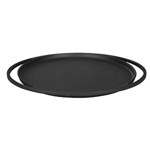 Döküm Yuvarlak Pizza Krep Pankek Tavası Çap(ø)28cm. Döküm Demir Yekpare Çift Kulplu