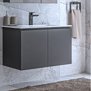 Alpu Banyo Dolabı 100 Cm Antrasit
