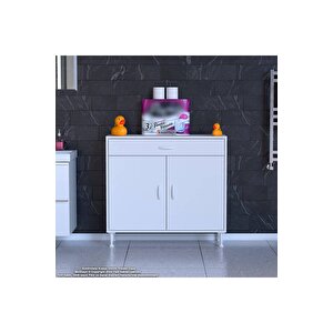 Emir 100 X 88 X 32,5 Cm 1 Çekmece 2 Kapak 2 Raf 3 Bölme Çok Amaçlı Banyo & Mutfak Dolabı