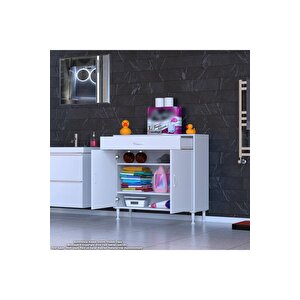 Emir 100 X 88 X 32,5 Cm 1 Çekmece 2 Kapak 2 Raf 3 Bölme Çok Amaçlı Banyo & Mutfak Dolabı