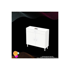Emir 100 X 88 X 32,5 Cm 1 Çekmece 2 Kapak 2 Raf 3 Bölme Çok Amaçlı Banyo & Mutfak Dolabı