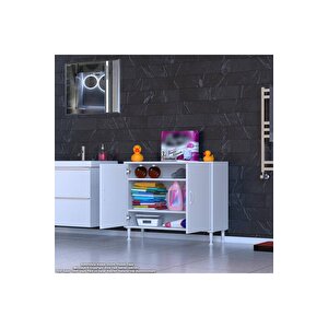Söke Küçük Alanlar Için Akıllı Çözümler 90x75x32,5 Cm’ Lik 2 Kapaklı 3 Göz Raf Dolap