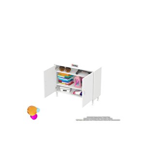 Söke Küçük Alanlar Için Akıllı Çözümler 90x75x32,5 Cm’ Lik 2 Kapaklı 3 Göz Raf Dolap