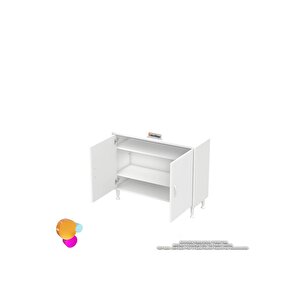 Söke Küçük Alanlar Için Akıllı Çözümler 90x75x32,5 Cm’ Lik 2 Kapaklı 3 Göz Raf Dolap