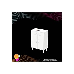 Emir 55x88x32,5 Cm 1 Çekmece 2 Kapak 1 Raf 2 Bölme Çok Amaçlı Banyo & Mutfak Dolabı