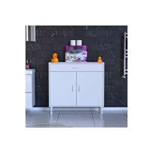 Emir 90 X 88 X 32,5 Cm 1 Çekmece 2 Kapak 3 Raf 4 Bölme Çok Amaçlı Banyo & Mutfak Dolabı