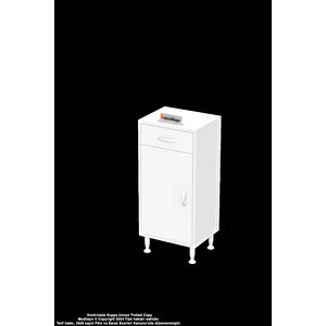 Emir 50x88x32,5 Cm 1 Çekmece 1 Kapak 1 Raf 2 Bölme Çok Amaçlı Banyo & Mutfak Dolabı