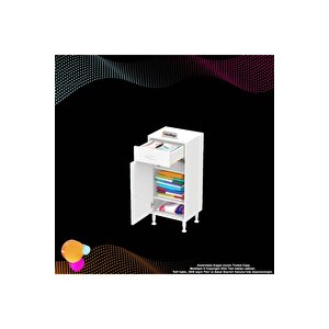 Emir 45 X 88 X 32,5 Cm 1 Çekmece 1 Kapak 2 Raf 3 Bölme Çok Amaçlı Banyo & Mutfak Dolabı