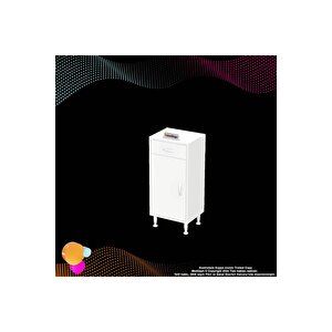 Emir 45 X 88 X 32,5 Cm 1 Çekmece 1 Kapak 2 Raf 3 Bölme Çok Amaçlı Banyo & Mutfak Dolabı