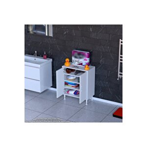 Söke Küçük Alanlar Için Akıllı Çözümler 55x75x32,5 Cm’ Lik 2 Kapaklı 3 Göz Raf Dolap