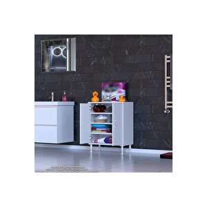 Söke Küçük Alanlar Için Akıllı Çözümler 55x75x32,5 Cm’ Lik 2 Kapaklı 3 Göz Raf Dolap
