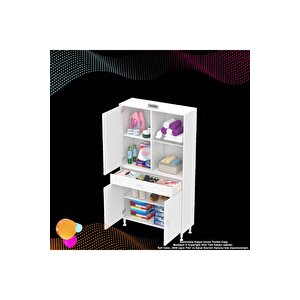 Afra 100x173x32,5 Cm 1 Çekmece 3 Kapak 3 Raf 6 Bölme Çok Amaçlı Banyo & Mutfak Dolabı