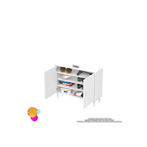 Söke 100x75x32,5 Cm’ Lik Küçük Alanlar Için Akıllı Çözümler 2 Kapaklı 4 Göz Raf Dolap