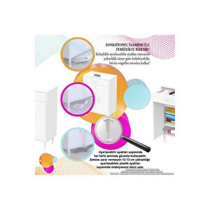 Emir 55 X 88 X 32,5 Cm 1 Çekmece 2 Kapak 2 Raf 3 Bölme Çok Amaçlı Banyo & Mutfak Dolabı