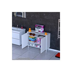 Söke 95x75x32,5 Cm’ Lik Küçük Alanlar Için Akıllı Çözümler 2 Kapaklı 4 Göz Raf Dolap