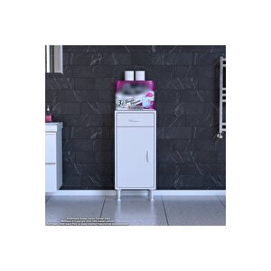 Emir 40 X 88 X 32,5 Cm 1 Çekmece 1 Kapak 3 Raf 4 Bölme Çok Amaçlı Banyo & Mutfak Dolabı