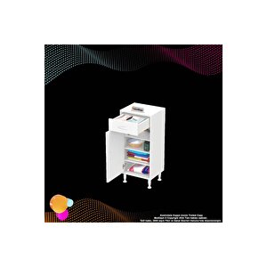 Emir 40 X 88 X 32,5 Cm 1 Çekmece 1 Kapak 3 Raf 4 Bölme Çok Amaçlı Banyo & Mutfak Dolabı